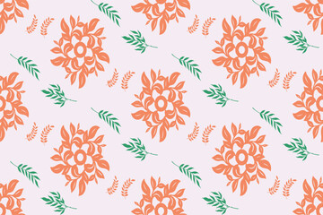 Obraz premium Floral Element Veil in Ornamental Seamless Design 