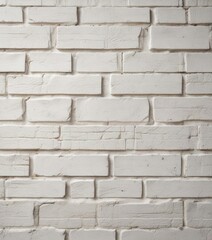 Fototapeta premium Close-up of a white brick wall with a subtle mortar joint effect , masonry, urban landscape