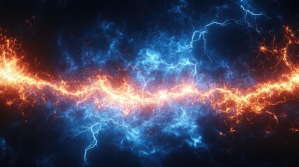 Fiery Orange and Cool Blue Energy Collision