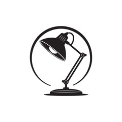 desk lamp silhouette vector line art