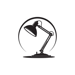 desk lamp silhouette vector line art