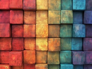 vibrant colorful wooden blocks background texture