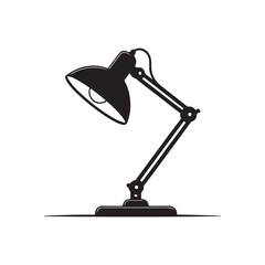 desk lamp silhouette vector line art