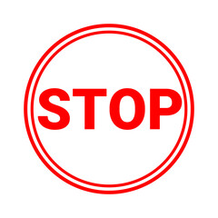 stop sign with red line