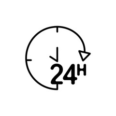24 Hrs icon Vector logo set flat