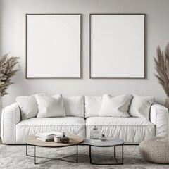 Cozy Modern Living Room with Minimalist Decor and Neutral Tones