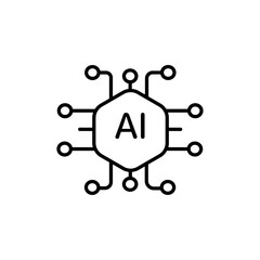 AI chip icon Vector logo set flat