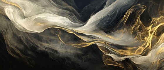 abstract black and gold alcohol ink texture, luxury fluid art painting background