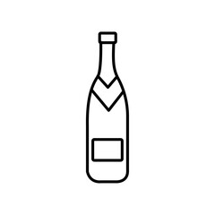 Champagne bottle icon Vector logo set flat