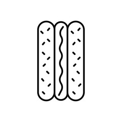 Hot dog icon Vector logo set flat