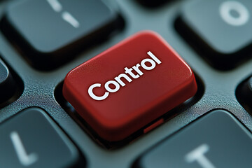 Red keyboard button with the word Control in white.
