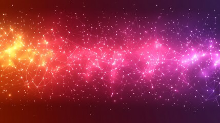 Obraz premium A bold geometric background with intersecting polygons in dynamic gradients of orange, cyan, and magenta.