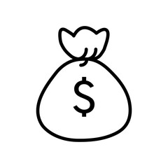 Money bag icon Vector logo set flat