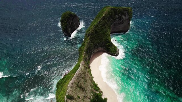 tropical island beach scenery drone shot