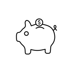 Piggy bank icon Vector logo set flat