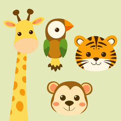 Naklejka premium cute animal design character cartoon