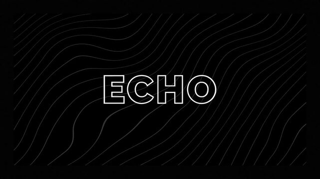 Typography text animation with the inscription of ECHO. 