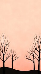 Obraz premium Air pollution Air Quality Index (AQI) Silhouetted trees against a pastel sky.