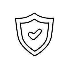 Shield check mark icon Vector logo set flat
