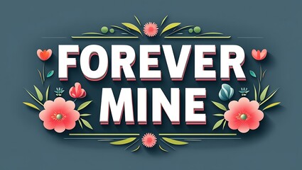 Forever Mine Floral Design Romantic Greeting