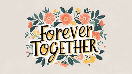 Obraz premium Forever Together Floral Design Romantic Art