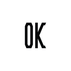 OK monogram logo design letter text name symbol monochrome logotype alphabet character simple logo