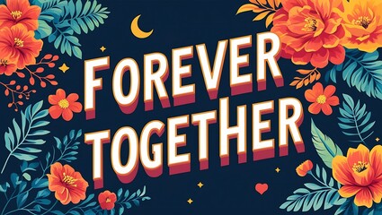 Forever Together Floral Design Romantic Art