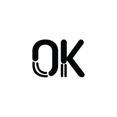 OK monogram logo design letter text name symbol monochrome logotype alphabet character simple logo