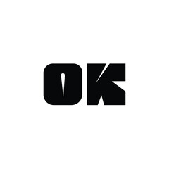 OK monogram logo design letter text name symbol monochrome logotype alphabet character simple logo