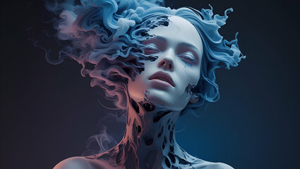 Title: A Hauntingly Beautiful Abstract Portrait

