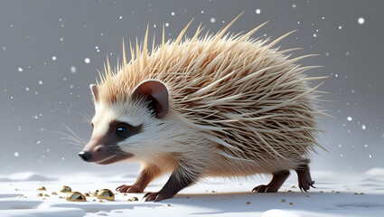 Obraz premium Title: A Diminutive Endearing African Hedgehog