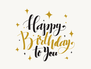 Happy birthday text effect wish. Lettering gold beautiful Happy Birthday text vector, Happy Birthday text golden template. Vector illustration.
