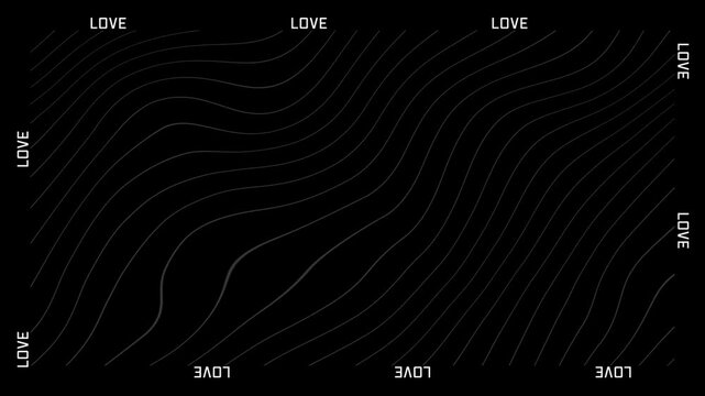 Typography text animation with the inscription of LOVE. 