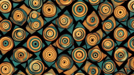 Abstract Geometric Pattern with Concentric Circles
