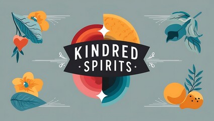 Kindred Spirits Brand Logo with Floral and Fruit Designs