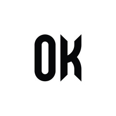 OK monogram logo design letter text name symbol monochrome logotype alphabet character simple logo
