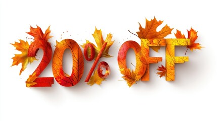 Autumn Sale: 20% Off! Celebrate Fall Savings with this vibrant autumnal discount offer.