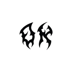 OK monogram logo design letter text name symbol monochrome logotype alphabet character simple logo