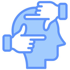 Perspective Icon Outline Blue