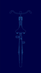 Blue bicycle with a seat. Vector illustration