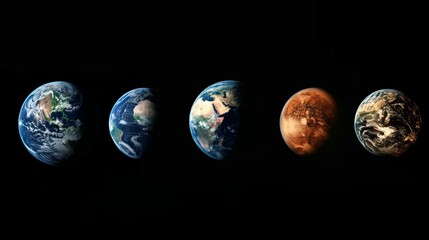 Earth and Mars Planets in Space: A Cosmic Perspective of Our Solar System