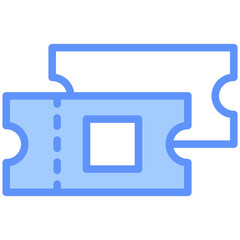 Ticket Icon Outline Blue