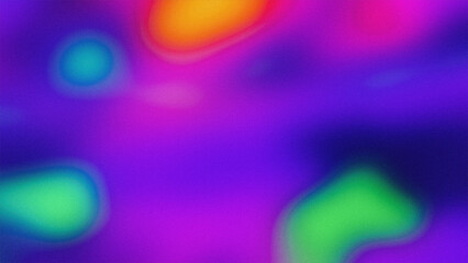 Artistic Noise Grain Gradient Background in Purple, Green, Blue, Turquoise, Orange, and Pink, Abstract Style with Smooth Color Transitions