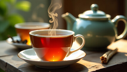 Steaming Cup of Herbal Tea