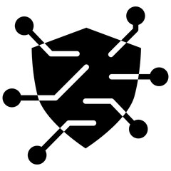 Security System Icon Black Solid