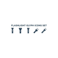 Flashlight icons set illustration isolated vector sign symbol.