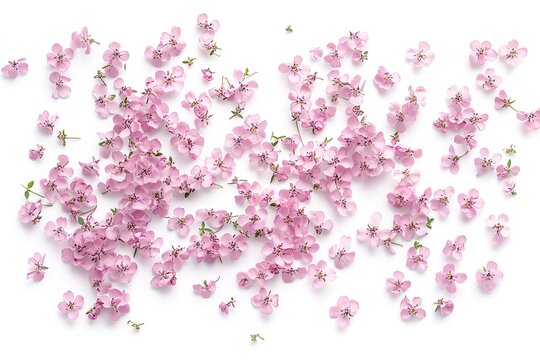 Delicate Pink Thyme Blossoms Scattered on a Rustic Baaf Surface herb food soft plant aroma image    