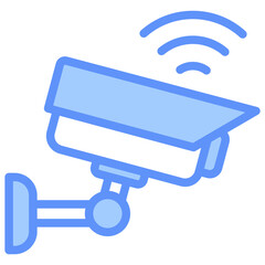 Camera Surveillance Icon Outline Blue