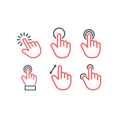 Touch screen icons set isolated vector sign symbol.