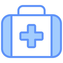 Fototapeta premium First Aid Icon Outline Blue